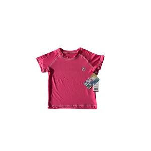 Pink Platinum Girls' Rashguard-UPF 50+ Quick Dry Short Sleeve Swimshirt-Size 4T